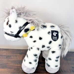 PICCOLI HORSES Pixel Lots Of Dots Racehorse Plush Toy White Black